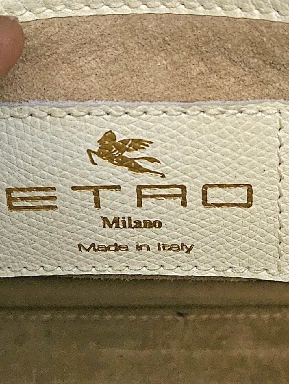 Etro Ivory Leather High-End Luxury Designer Double Handle Handbag (EXCELLENT) - Picture 9 of 16